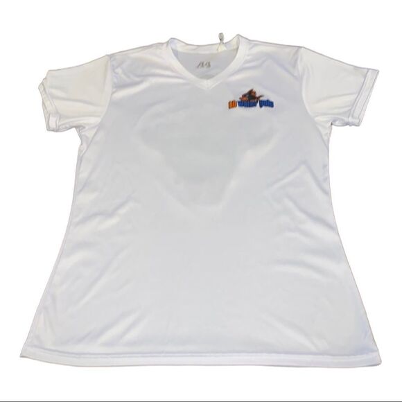 A4 Huntington Beach Polo Club V Neck Wicking Tee Shirt Size Medium - Picture 2 of 8